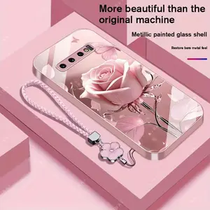 Suitable for [Galaxy S10 Plus] high-end phone case，a beautiful four-leaf clover lanyard is included,exquisite and high-end design,a variety of colors are available for you to choose from YM99