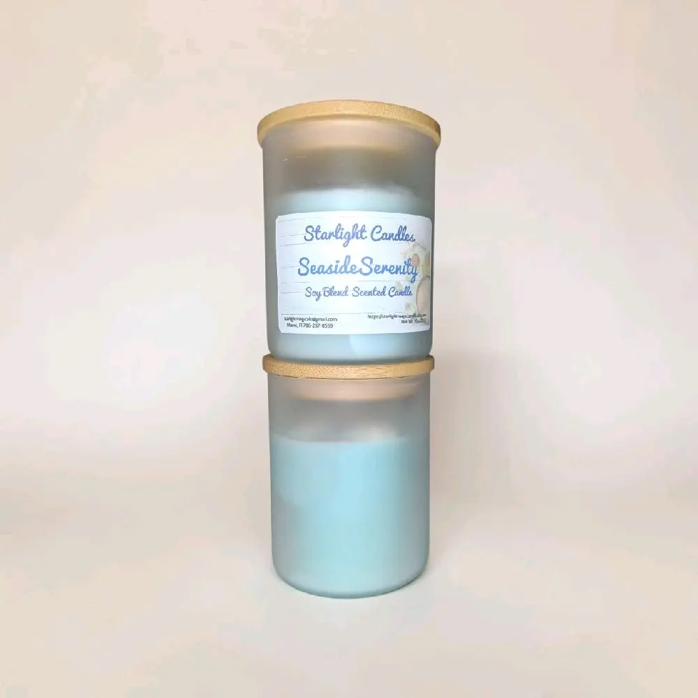 Seaside Serenity Scented Candle, Premium Fragranced Home Relaxation Candle, Bedroom Ambience Enhancer, Room Decor Accent