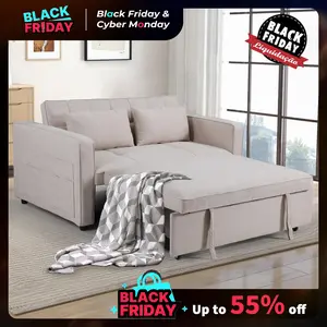 [TikTokShopBlackFriday]EBELLO Convertible Loveseat Sofa Bed | Multifunctiona & Adjustable Backrest | Smooth-Glide Pull-Out | Perfect for Guest Rooms & Small Spaces