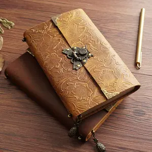 Vintage Leather Notebook, 1 Count Sketchbook, Travel Writing Notebook for Men and Women, Holiday Gift, Back-to-school Gift, Vintage Leather Journal