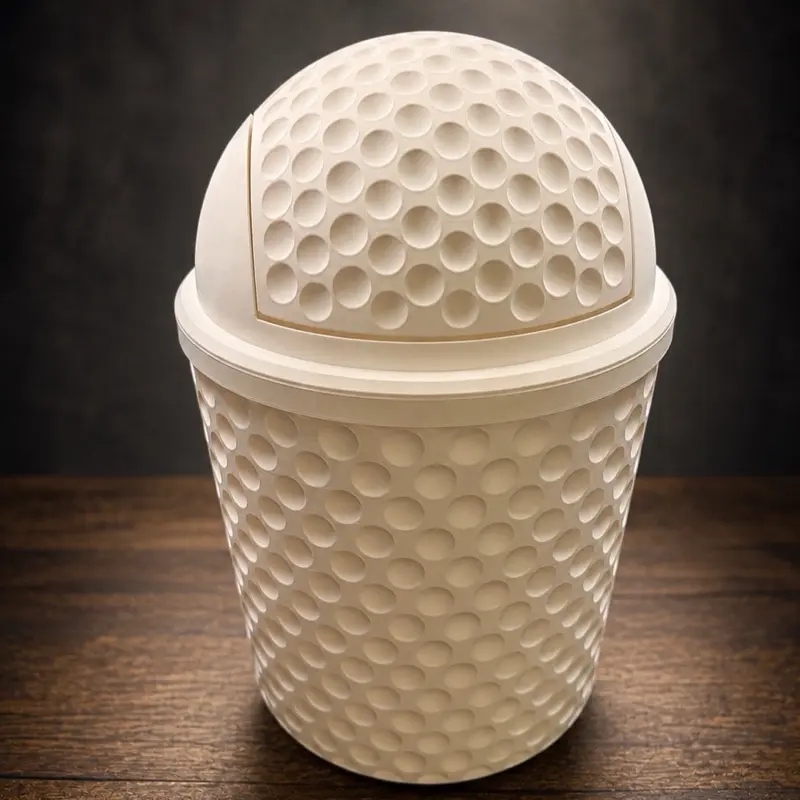 Custom Golf Ball Accent Trash Can | Personalized Golf Simulator Waste Bin | Golf Office Decor | Man Cave Gift | 3D Printed Golf Decor