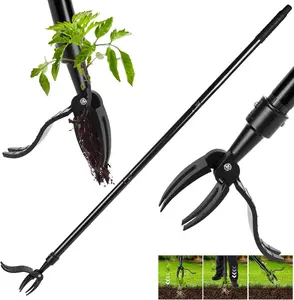 Manual grass Puller Tool - 4-Claw Steel Head - Efficient Weed Remover with Long Handle for Garden Weeding Easily Remove Weeds Effortlessly Without Kneeling