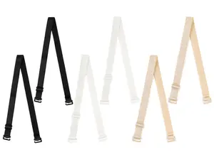 INSPIRE CHIC 3 Pair 10/12/15/18/20mm Womenswear Accessories Width Stretchable Shoulder Bra Straps Adjustable Elastic Straps for Women 12 mm Width Skin Color+Black+White-Pure