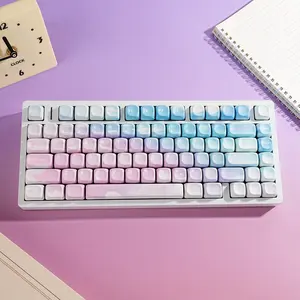 130 Key Moa Height Sky Keycaps 5-Sided Heat Transfer German Korean Japanese French Spanish English Uk Layout Mechanical Keyboard Spacer