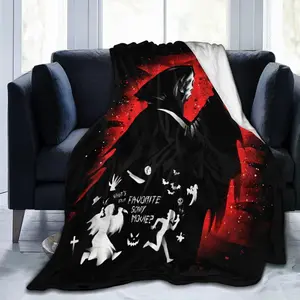 Horror Movie Blanket Flannel Ultra-Soft Plush Throw Super Fuzzy Warm Lightweight Thermal Fleece All Season Cozy Blankets for Travel Office Outdoor Home Couch Living Room Bed Sofa soft comfortable
