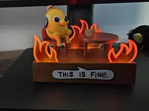 RP Minis This Is Fine Talking Figurine With Light and Sound Interactive Desk Accessory for Gaming and Decor