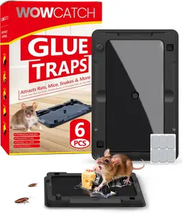 Wowcatch Sticky Mouse Traps Indoor for Home - Pre-baited Glue Traps for Roaches, Spider, Lizard, Rodent Catcher for Kitchen, Garage, Glue Boards for Insects, Pet Safe Pest Control, Non-Toxic