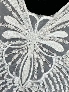 Lace Embroidered Butterfly Sequin DIY Brooch Pin, Decorative Sewing Accessory for Clothes Hats Apparel, Fashion Jewelry Supplies