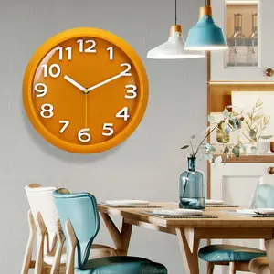 11 Inch New Cubic Wall Clock Round Simple Clock For School Study Living Room Clock Silent Quartz Movement Alarm Clocks