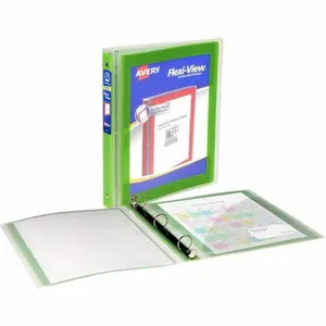 Avery 1 in. 3 Ring Flexi-View Binder, Green - 175 Sheet Capacity