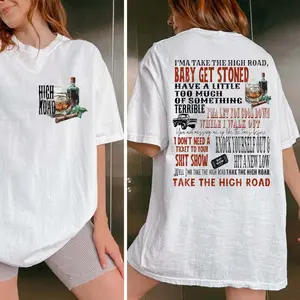 Take The High R0ad Both Sides Tee, K0e Western Vibes Graphic Tee, Concert Outfit, Country Music Shirt, Unisex Short Sleeve Tee Shirt, Casual Clothing