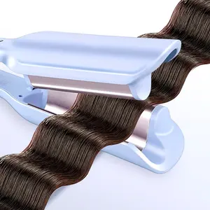Wave Curling Iron, Anti-Scald Hair Crimper, 2 Barrel Ionic Wavy Hair Curler for Women, 1.25 inch Fast Heating Curling Wand, 4 Temp Ceramic Hair Waver, Crimper Hair Iron for Wide Deep Waves