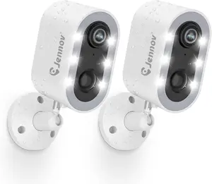 Jennov Wireless Security Camera, 2.4Ghz WiFi Battery Powered with AI Smart Detection/Color Night Vision/Two-Way Talk/IP66 Waterproof, Free Cloud Storage for Outdoor & Indoor Home Camera