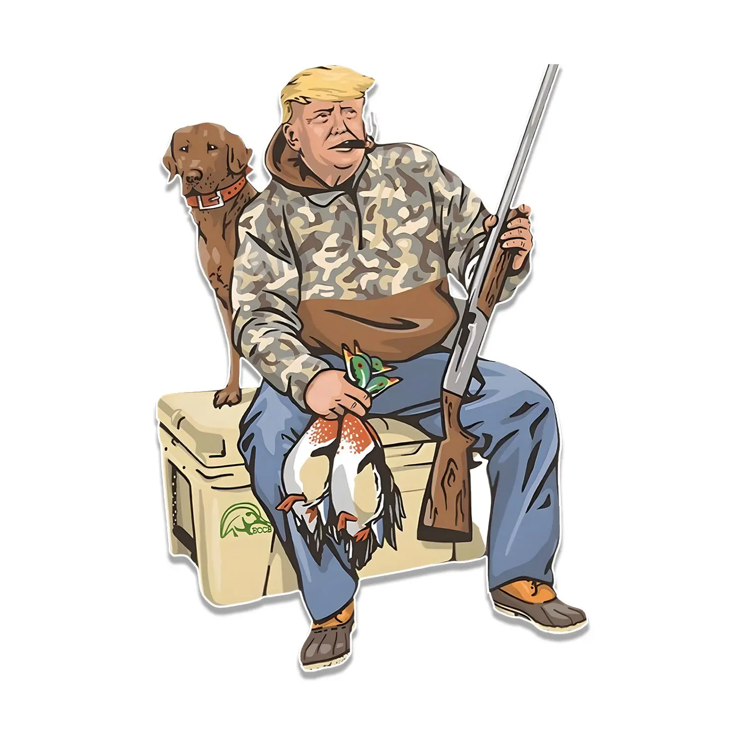 Trump Duck Hunting Sticker 2025 Decals for Guns Laptop Water Bottles Books Motorcycles Cars Bicycles, Waterproof Stickers, Funny Trump Camo Sticker