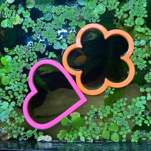 TankTopia Heart & Flower Shaped Feeding Rings for Fish Tank - Unique Design for Aquarium Use - Floating Plants Duckweed - Enhance Aesthetics
