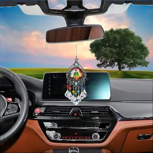 Artificial Crystal Car Hanging Ornament, Car Rearview Mirror Hanging Decoration, Universal Car Interior Decoration Accessories
