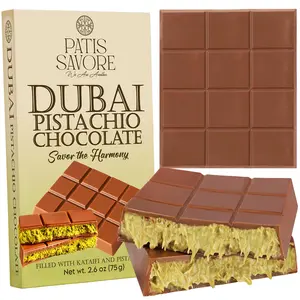 Dubai Chocolate Bar Pistachio - 3.5 oz Dessert with Pistachio Cream & Kataifi Filling | Gourmet Chocolate | Elegant Gift (Mini)