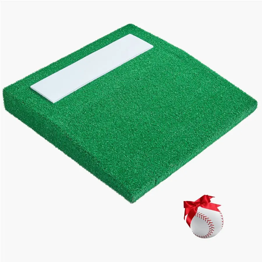 【Summerfinds】 31-in Portable Softball/Baseball Pitcher's Mound, Indoor-Outdoor Pitching Practice & Training Equipment, Antifade PP Turf Pitching Aid with Pitching Rubber, Carry Handledealsforyoudays