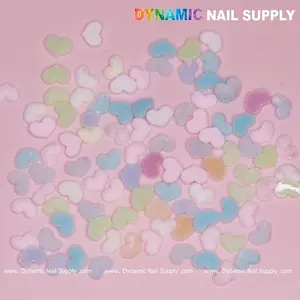 90 pcs Pastel Multi Color Heart Charm for Valentine Nails Design