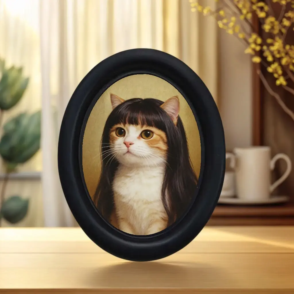 Vintage Art Style Long Hair Cat Pattern Decorative Home Item, Room Decor, Ornaments, Holiday Decor, Perfect for Halloween Christmas Thanksgiving Wall Decoration