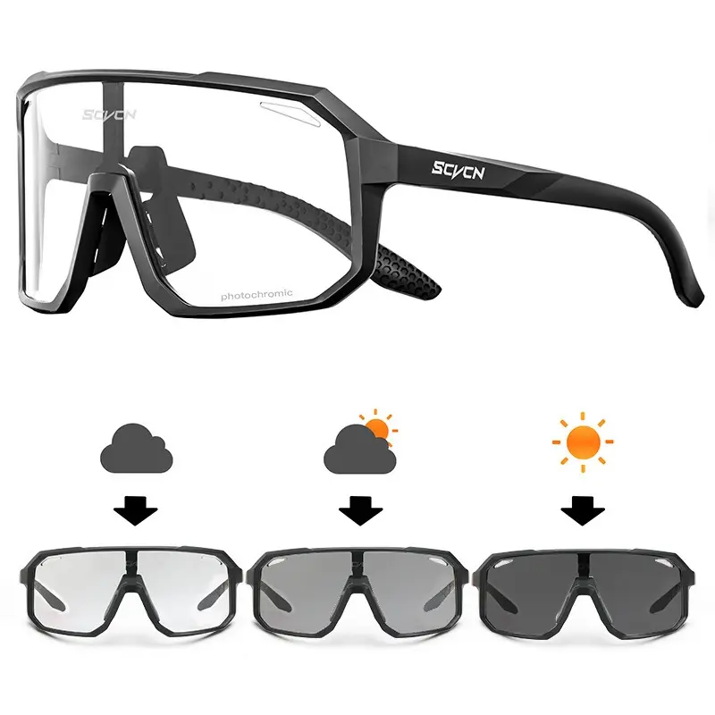 SCVCN Cycling Glasses Photochromic Sunglasses Men Women Mountain Bike Road Eyewear New Bicycle Riding Outdoor Sports Hiking Goggles