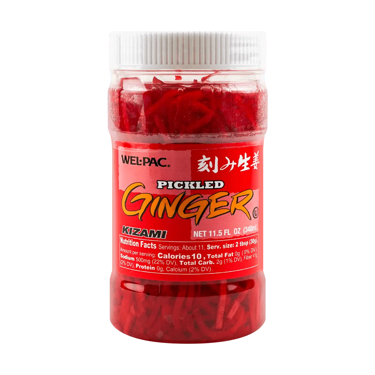 Welpac Japanese Red Ginger Strips 340ml - Authentic Gari Sushi Ginger for Sashimi & Sushi