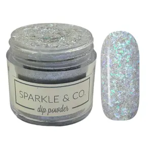 Sparkle & Co. Dip Powders – Secret Menu: Silver Seaglass 1 Ounce Dipping Powder  - 1 Jar Lasts 20-25 Manis