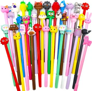 30Pcs Cute Cartoon Gel Black Ink Pens Random Kawaii Writing Pens Assorted Styles Pens for School Office Home Student Kids Present No Warranty