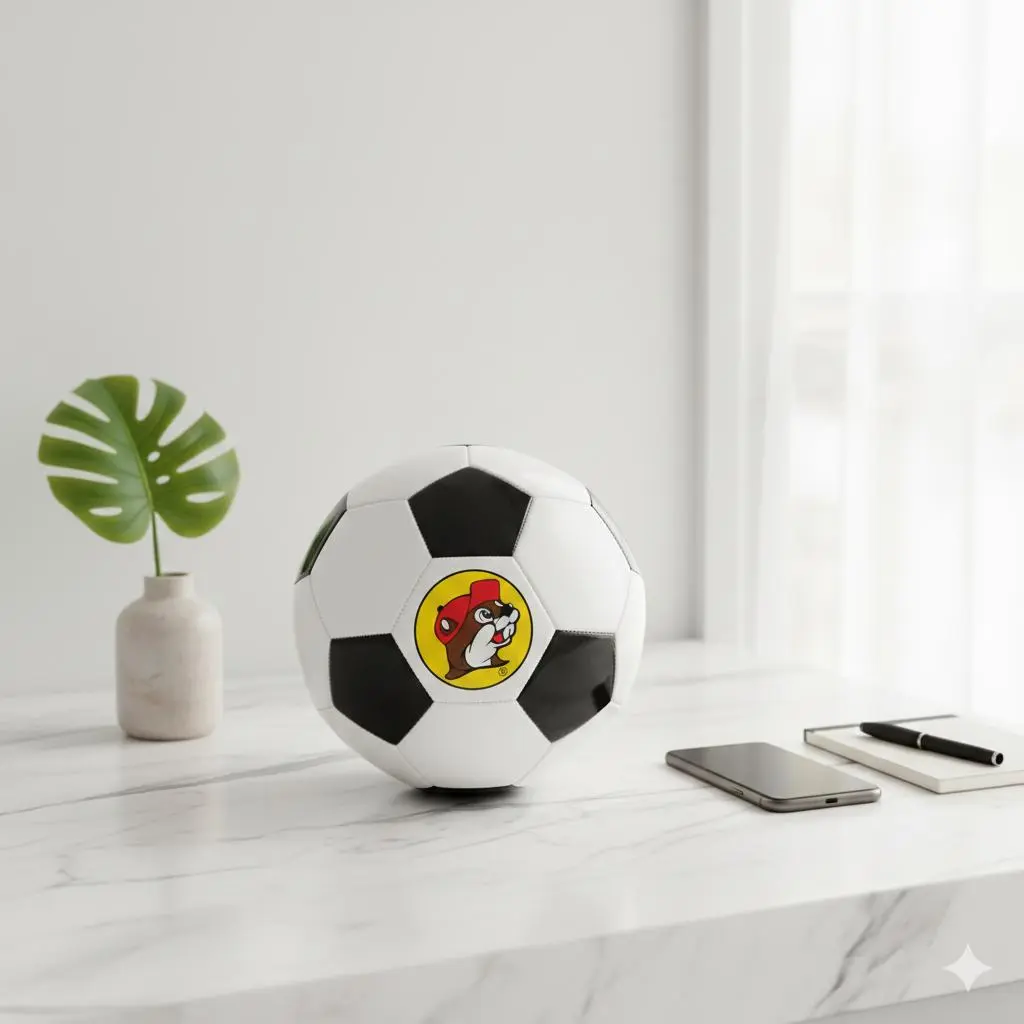Buc-ee's Regulation Size Black and White Soccer Ball - Durable Polyurethane Cover, Enhanced Visibility, for Adult Soccer Enthusiasts' Matches and Practice