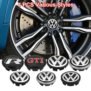 4Pcs 55mm 65mm Car Styling Wheel Center Hub Caps Rim Covers Emblem Badge For Volkswagen VW R GTI Golf Passat b6 Tiguan Polo Caddy Jetta 3B7601171 1J0601171 5H0601171 Auto Accessories Automotive Accessories