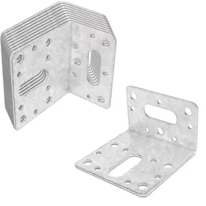 10 Pack Adjustable Slot L Bracket, Hot Dip Galvanized Steel Connector, Corner Brace for Timber Deck Fence