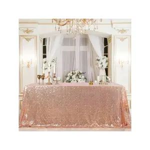 Sequin Tablecloth 60x102 Inch, Rectangular Glitter Table Cover For Weddings, Birthday Parties, Valentine's Day, Candy Buffets, Exhibitions, Graduation Ceremonies, And Bridal Gifts Decor Decoration Ornaments Rose Gold