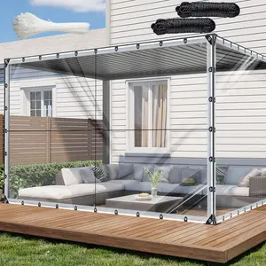 【Winter Essentials】10x13FT Clear PE Tarp Clear & Tear-Resistant Waterproof with Rust-Proof Metal Grommets Multi-Purpose for Greenhouses Patio Camping Garden Covers porch chicken coop