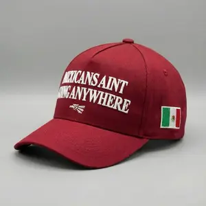 Mexicans Ain’t Going Anywhere- Mexico Trucker Gorra Hat with White Cap Mexico Flag M Design Adjustable Strap Breathable Cotton for Women Men