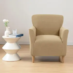 Armchair Slipcovers Chair Covers with Arms Stretch for Living Room Office Arm Club Chair Cover Furniture Protector Khaki
