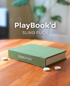 PlayBook'd Premium 3D-Printed Folding Sling Puck Book Set Fast-Paced Table Game & Shelf Display for Engaging Play