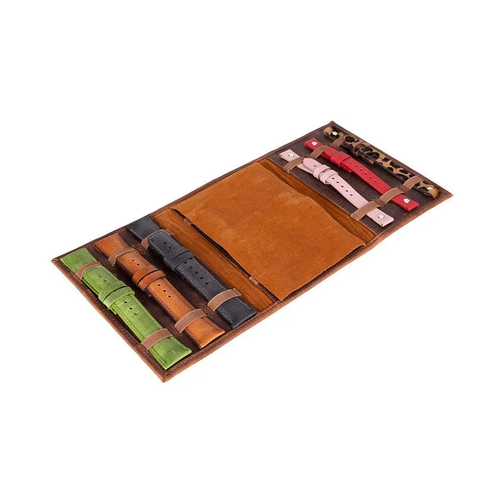 Leather Watch Band Organizer Storage Case for Travel