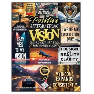 Positive Affirmations Vision Board Clip Art Book For Women and Men: Manifest Your Dream Life and Empower the Law of Attraction with 200+ Cut-Out ... And Wealth (2026 Vision board supplies) Paperback – July 26, 2025