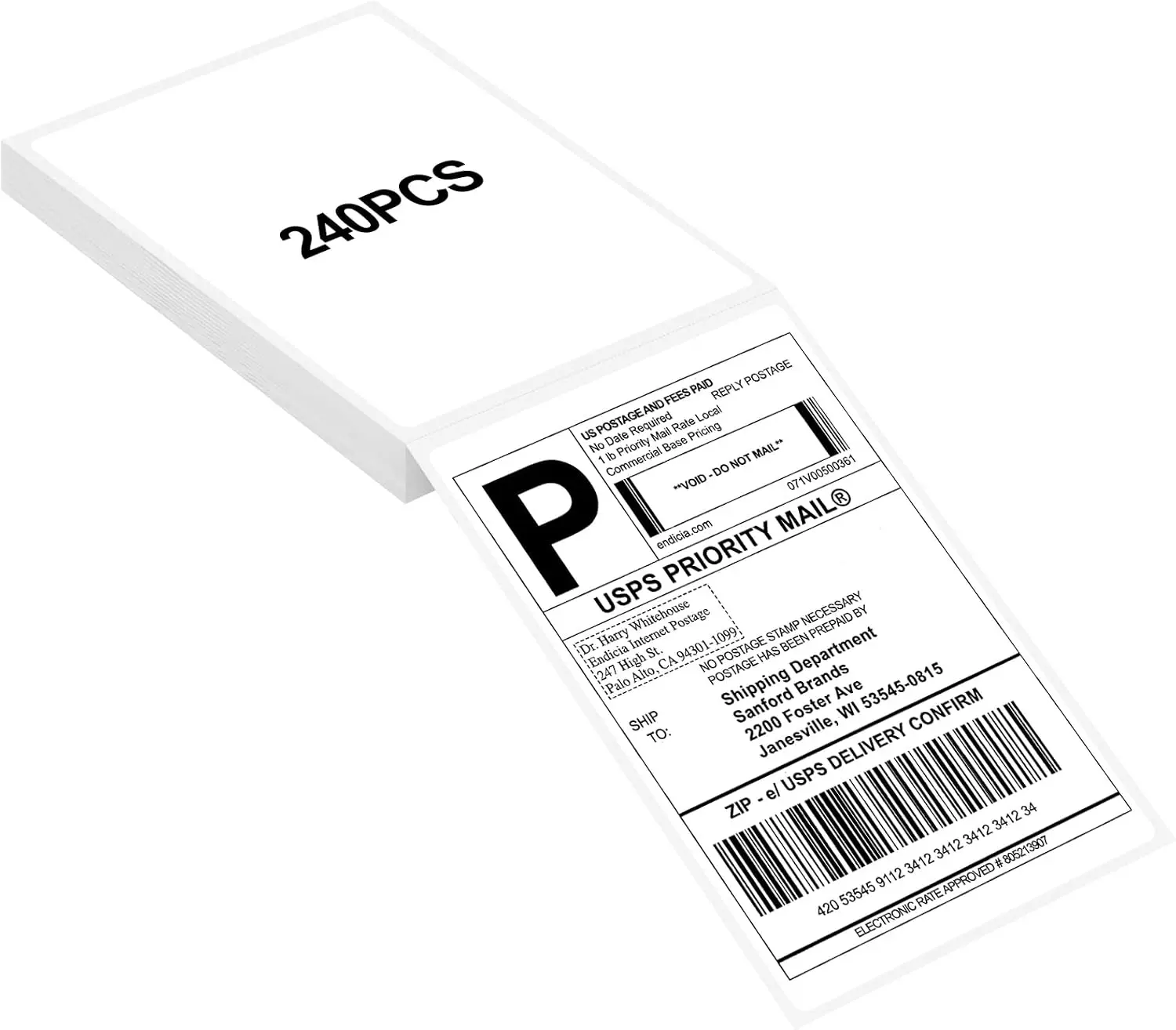 4x6 Thermal Labels 240 PCS, Shipping Labels, Strong Adhesive Thermal Label, White Printer Paper/Label