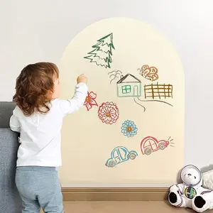 Magnetic Wall Decal Arch Beige - 31" x 39" Multifunctional Decor Decorative Art Wall for Girl's Room Accessories, Playroom, Home Sticker Ornaments Curve Kitchen wall  decals