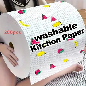 Kitchen Cleaning Magic, Thick Disposable Cloth, Absorbent Oil-Free, Dry Wet Use, Large Washable Reusable Paper Towel