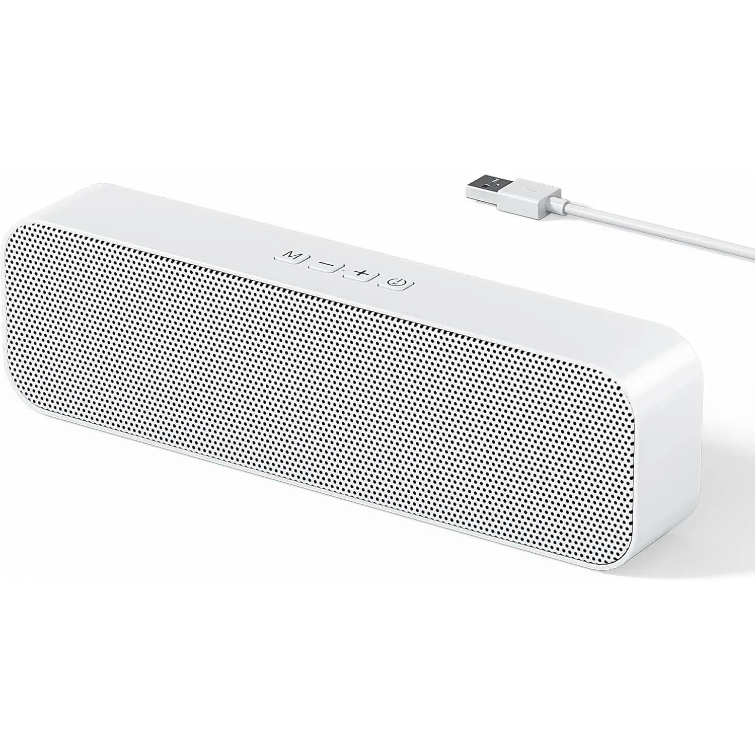 Multimedia Desktop PC Speakers - 8.7*2.6*4.5 in Compact & Space-Saving Design, Stereo Audio, Rich Bass, Aux Input, TF Card, USB Port, USB Power, Plug-N-Play, Multiple Connections for Students, Computers, Home & Office Use (Video Calls, Music), Teachers, C