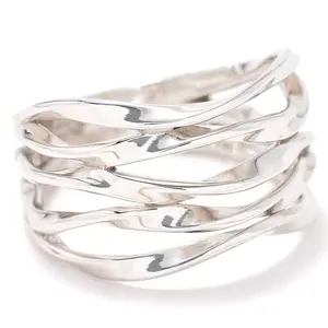 Christian James by Scott Grimes Sterling Silver Layered Ripples Band Ring