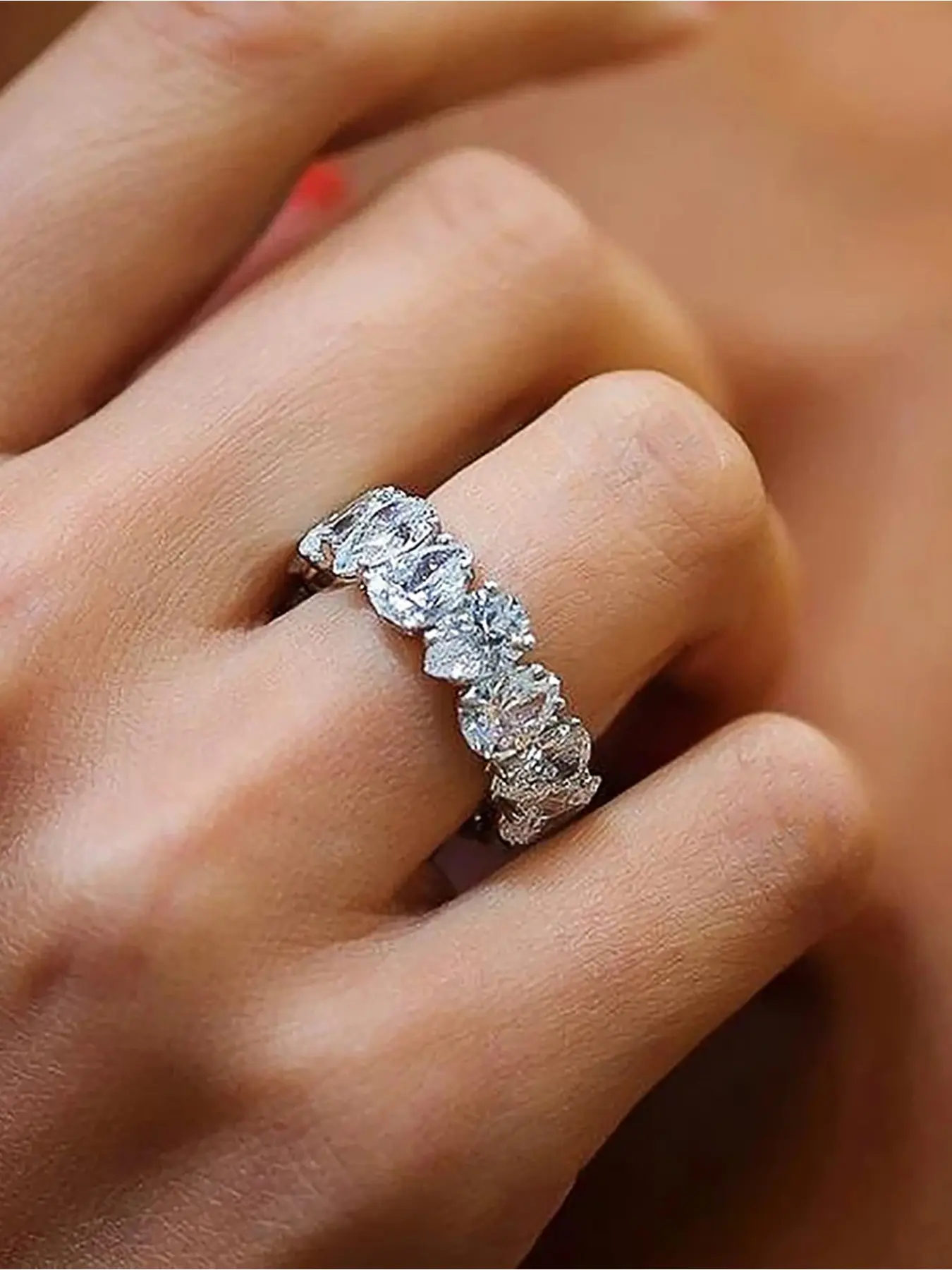 1 PC Water Drop Zircon Rings for Women, Elegant Engagement Ring, Exquisite All-match Wedding Engagement Promise Ring Glamorous Ladies Fashion Jewelry for Party Daily Clothing Decor Accessories as Anniversary Birthday Valentine's Day Gift for Girlfriend