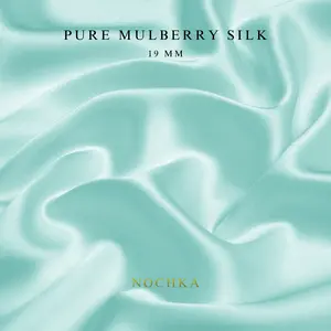 Light Aqua Blue 100% Pure Mulberry Silk Fabric 19mm Cut-to-Size Silk Fabric