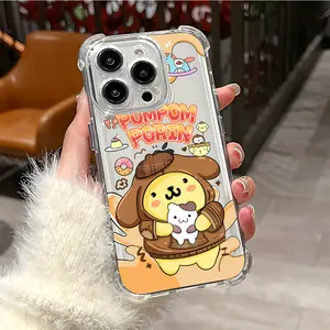 Luxury New Fashion Pom Pom Purin Cute Protective Phone Case Suitable for iPhone 17 16e 16 15 14 13 12 11 Mini Pro Max Air X XR XSMAX 8 7 Plus Anti Fall Transparent Soft Back Cover