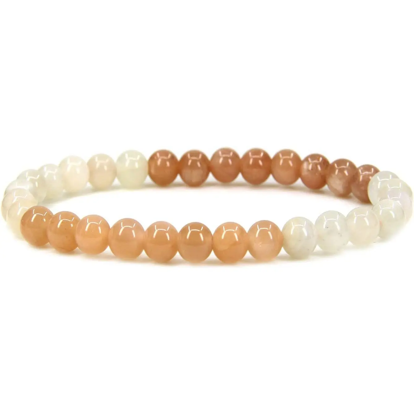 Natural AA Grade Multicolor Sunstone Gemstone 6mm Round Beads Stretch Bracelet 7" Unisex