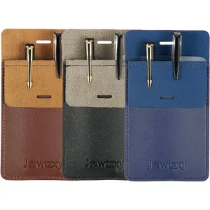 Pocket Protector, 3 Pcs Leather Pocket Pen Holder Organizer Pouch for Shirts Lab Coats Pants Pen Sleeve - Multi-Purpose Pen Pocket Holds Pens Pointers Pencils and Notes Card (Brown, Black,Blue) Jvwtzxy