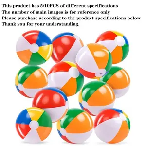 10pcs Inflatable Beach Balls 30cm/40cm, Rainbow Colors, Perfect for Pool Games, Summer Beach Essentials, Suitable for Adults & Teens, Pool Floats