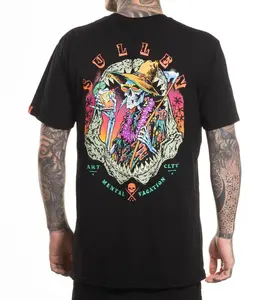 Sullen Mental Vacay Premium Graphic T-shirt Summer Black Art City Design with Colorful Tattoo Inspired Print